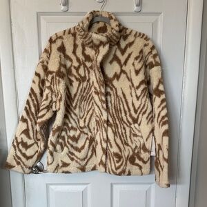 HAVEN faux shearling zip up jacket